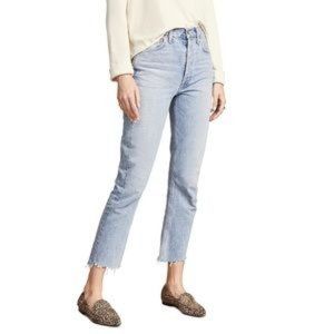 AGOLDE Riley Hi Rise Straight Crop Zephyr